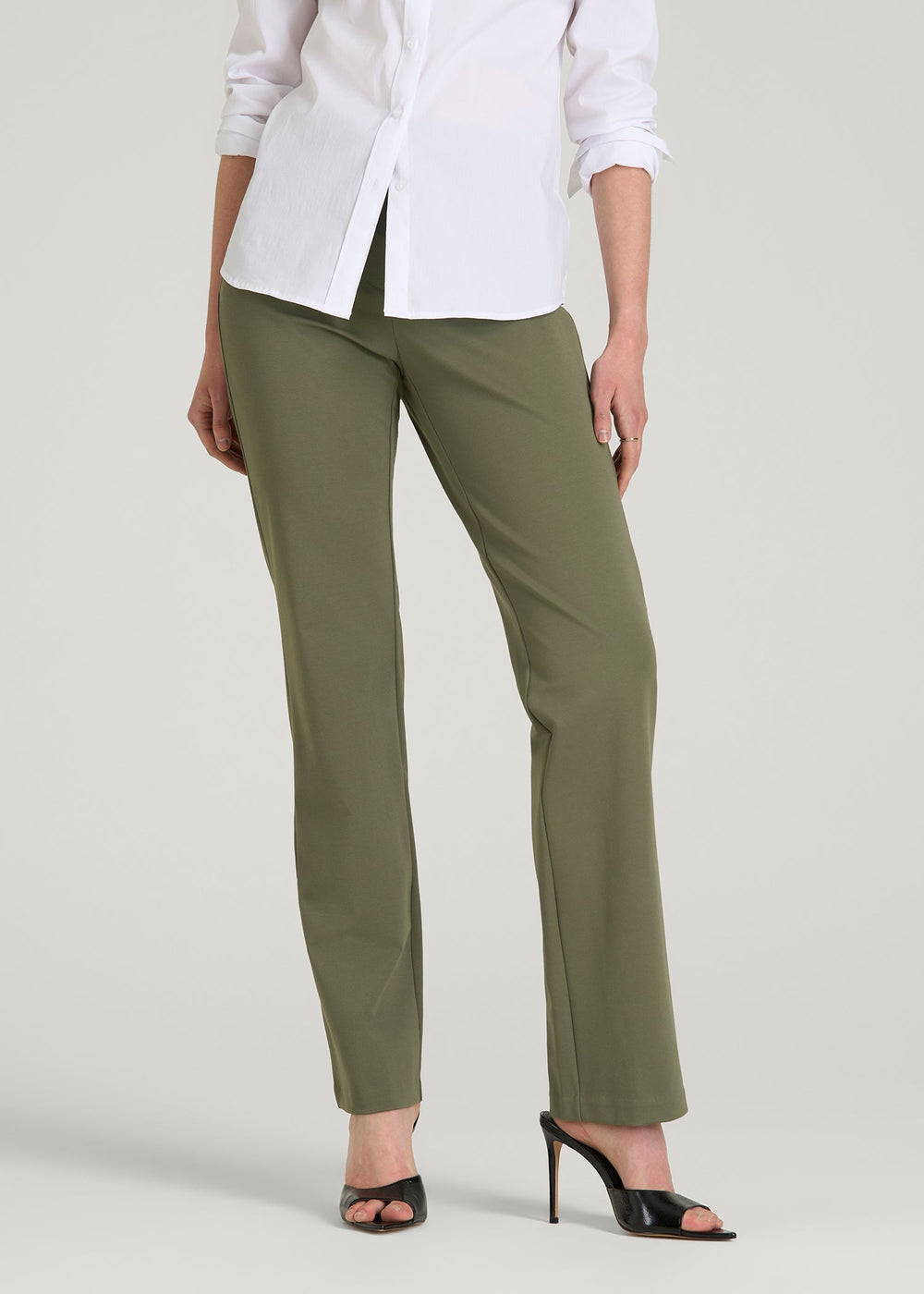 American Tall Online Shop | Freedom Flex Slim Straight Leg Dress Pants for Tall Women in Olive