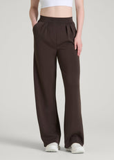 American Tall For Sale | Soft Motion Pleated Wide Leg Pant for Tall Women in Espresso