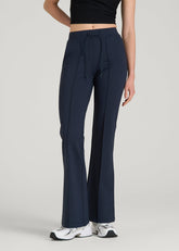 American Tall Online Shop | Soft Flex Ponte Flare Pants with Drawcord for Tall Women in Navy