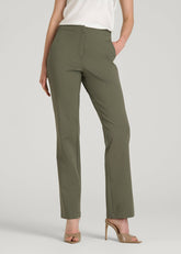 American Tall Online | Freedom Flex Straight Leg Dress Pants for Tall Women in Olive