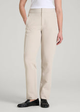 American Tall Outlet | Traveler Tapered Fit Pant for Tall Women in Drywall Tan