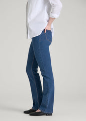 American Tall Online Shop | Harper High-Rise Straight Stretch Jeans for Tall Women in New Colorado Blue