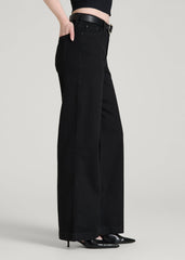 American Tall Discount | Luna High-Rise Wide-Leg Jeans for Tall Women in Optimum Black