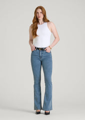 American Tall Online | Chloe High Rise Flare Jeans for Tall Women in Perfect Blue