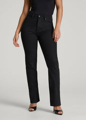 American Tall For Sale | Curve High Rise Straight Leg Jeans for Tall Women in Optimum Black
