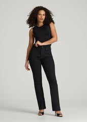 American Tall For Sale | Curve High Rise Straight Leg Jeans for Tall Women in Optimum Black