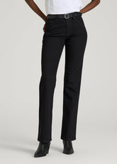 American Tall Outlet | Mid-Rise Straight Fit Jeans for Tall Women in Optimum Black