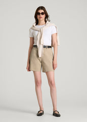 American Tall Online Shop | Stretch Commuter Chino Shorts for Tall Women in Warm Taupe
