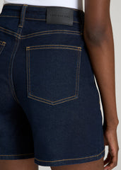 American Tall Discount | Stretch Denim Shorts for Tall Women in Deep Indigo Wash