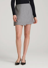 American Tall Online Shop | Wrap Mini Skort for Tall Women in Ash Grey Mix