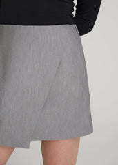 American Tall Online Shop | Wrap Mini Skort for Tall Women in Ash Grey Mix