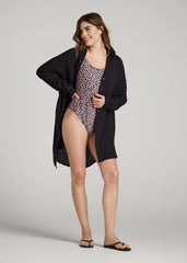 American Tall Sale | Gauze Shirt Dress for Tall Women in Black