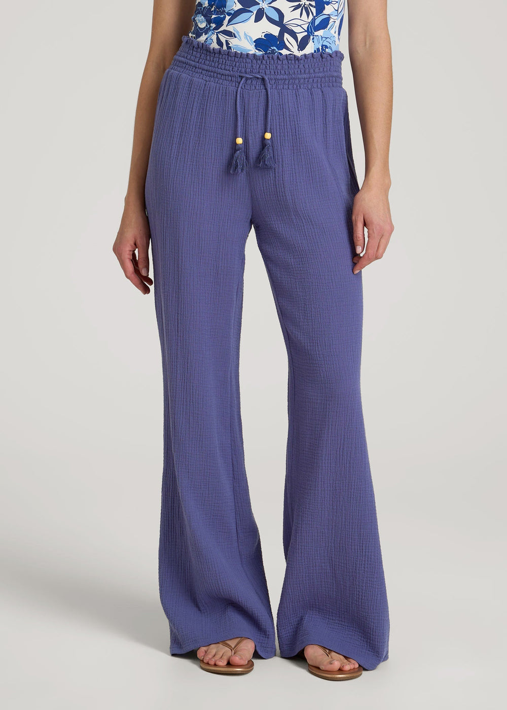 American Tall For Sale | Gauze Cover Up Pants for Tall Women in Future Dusk