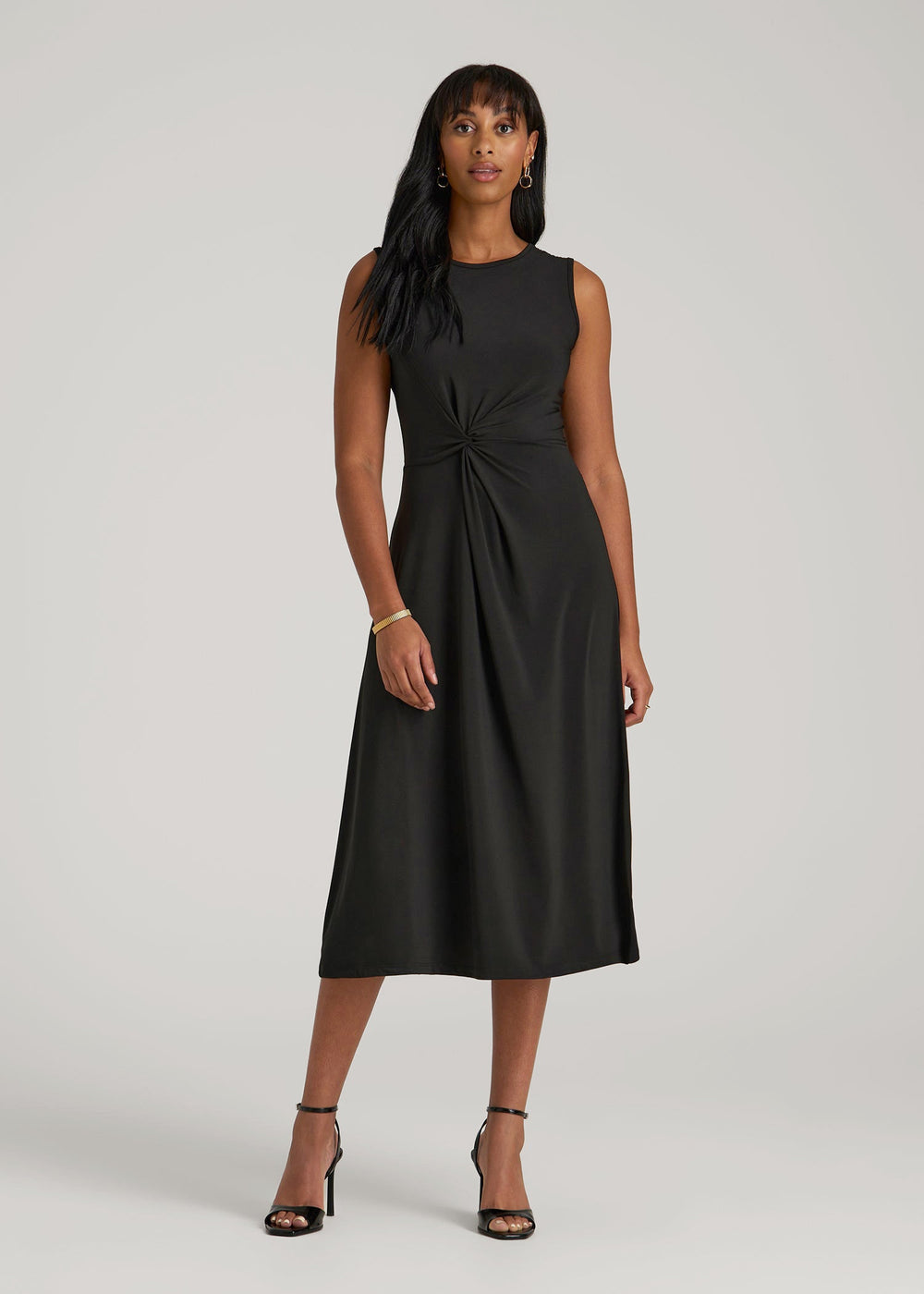 American Tall Online Shop | Sleeveless Knot Front Dress for Tall Women in Black