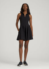 American Tall Discount | Balance Racerback Sleeveless Polo Dress for Tall Women in Black