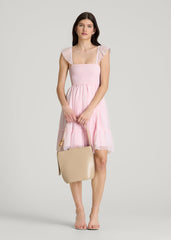 American Tall For Sale | Chiffon Mini Gumdrop Dress for Tall Women in Barely Pink