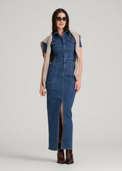 American Tall Discount | Maxi Denim Dress for Tall Women in New Colorado Blue