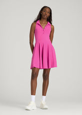 American Tall Online | Balance Racerback Sleeveless Polo Dress for Tall Women in Magenta