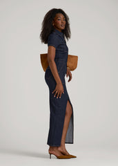 American Tall Sale | Maxi Denim Dress for Tall Women in Rinse Wash