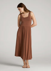 American Tall For Sale | Jersey Tank Dress with Pockets for Tall Women in Clay Brown
