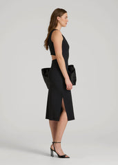 American Tall Online | Midi Cross Back Sleeveless Dress for Tall Women in Black