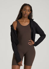 American Tall Discount | Balance Scoopneck Romper for Tall Women in Espresso