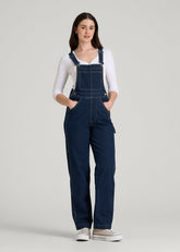 American Tall Online | Denim Overalls for Tall Women in Deep Indigo Wash
