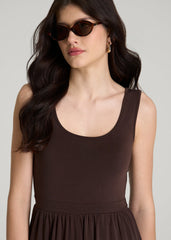 American Tall Sale | Jersey Tank wide leg jumpsuit with pockets for Tall Women in Espresso