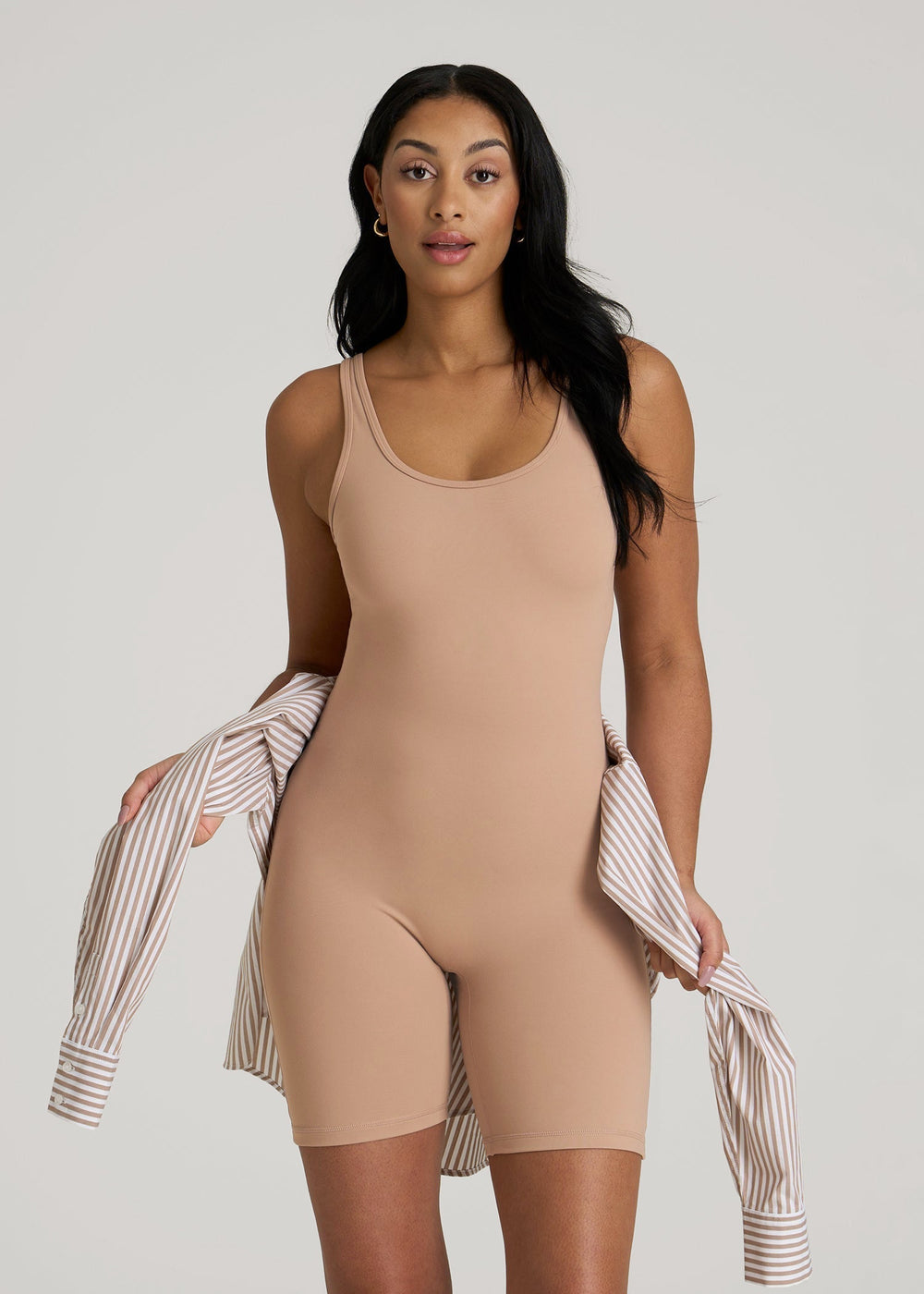 American Tall Sale | Balance Scoopneck Romper for Tall Women in Sun Tan