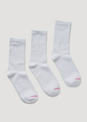 American Tall For Sale | Mid Crew Socks (X-Large Size: 10-13) for Tall Women in White