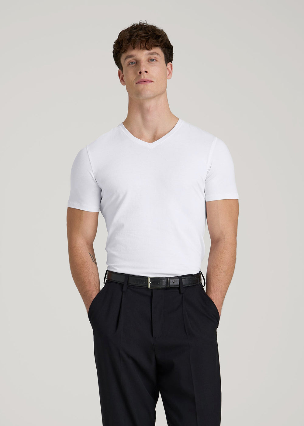 American Tall For Sale | The Essential Slim Fit V-Neck Tee for Tall Men in White