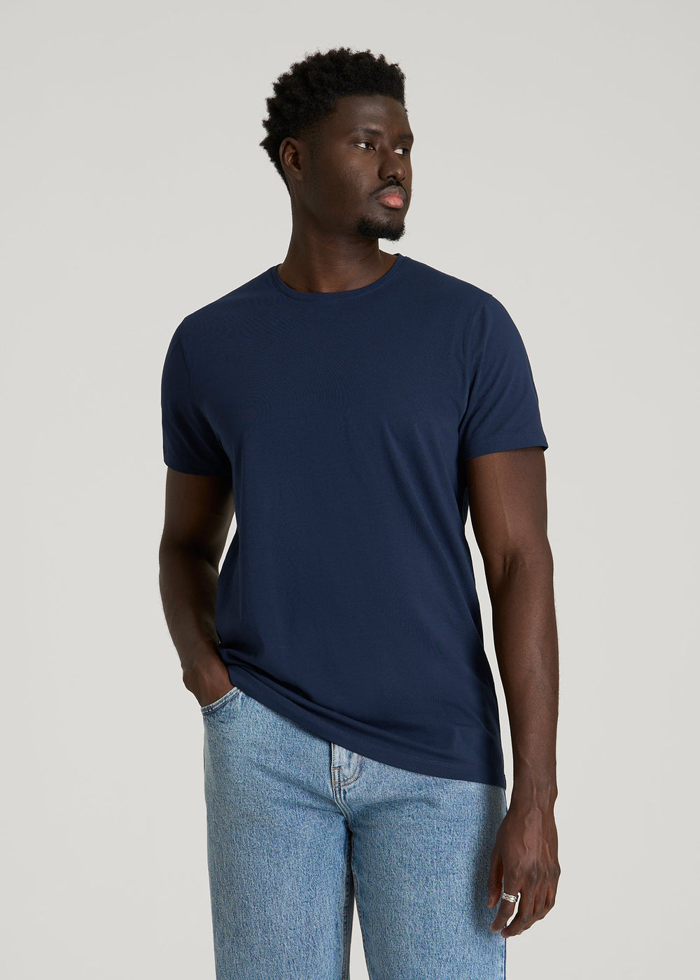 American Tall Online Shop | The Essential Modern Fit Crewneck Tee for Tall Men in Navy