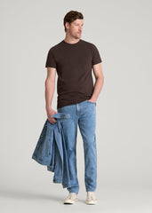 American Tall Discount | The Essential Modern Fit Crewneck Tee for Tall Men in Espresso