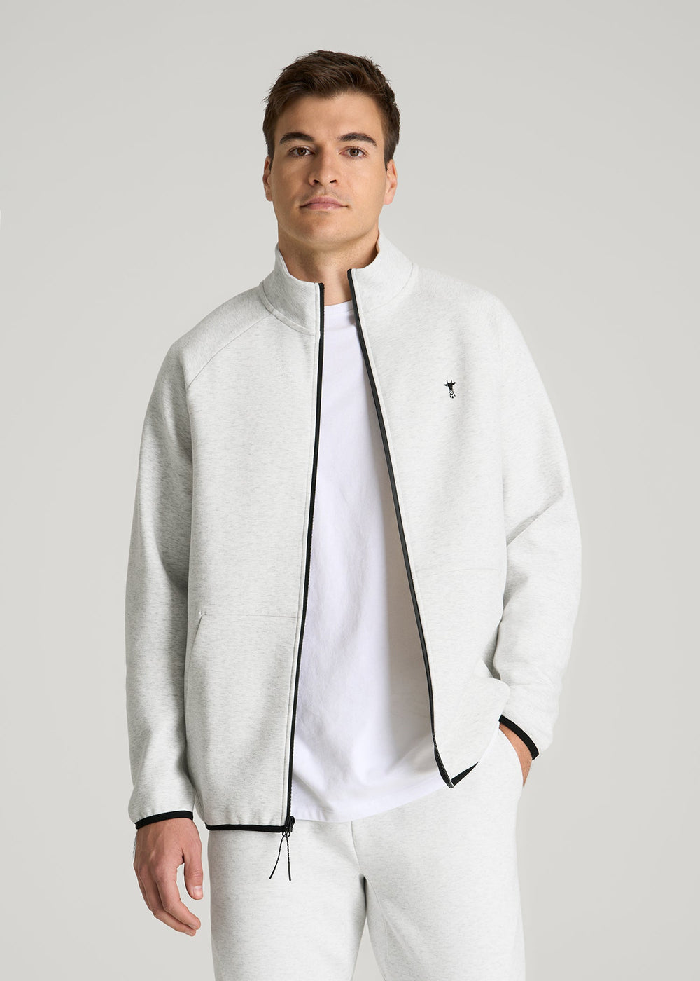 American Tall For Sale | Tech Motion Fleece Full-Zip Jacket for Tall Men in Heather Frost