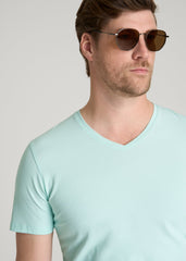 American Tall Discount | The Essential Slim Fit V-Neck Tee for Tall Men in Opal Blue
