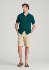 American Tall Sale | Coastal Perforated Button shirt for Tall Men in Deep Teal