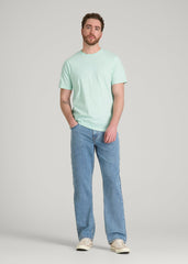 American Tall Discount | Core Cotton Crewneck Tee for Tall Men in Opal Blue