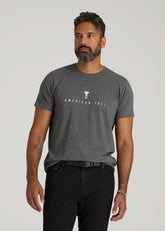 American Tall Discount | Logo Tee for Tall Men in Charcoal Mix