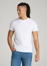 American Tall Outlet | Modern Fit Garment Dyed Cotton T-Shirt for Tall Men in White