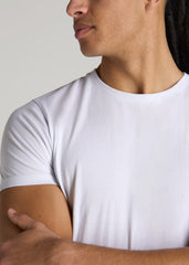 American Tall Outlet | Modern Fit Garment Dyed Cotton T-Shirt for Tall Men in White