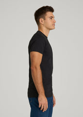 American Tall Online Shop | MODERN-FIT Embroidered Logo Crewneck T-Shirt for Tall Men in Black
