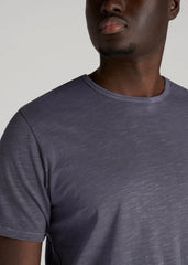 American Tall Sale | REGULAR-FIT Slub Tee for Tall Men in Grey Blue