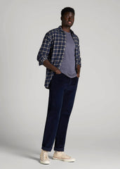 American Tall Sale | REGULAR-FIT Slub Tee for Tall Men in Grey Blue