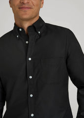 American Tall Sale | Oxford Cloth Button Down Shirt for Tall Men in Deep Black