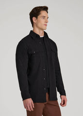 American Tall Sale | Stretch Knit Overshirt for Tall Men in Black