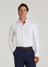 American Tall For Sale | Stretch Jersey Dress Shirt for Tall Men in Optic White
