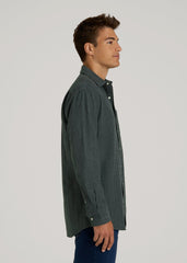 American Tall Online Shop | Nelson Flannel Shirt for Tall Men in Balsam Green Chevron