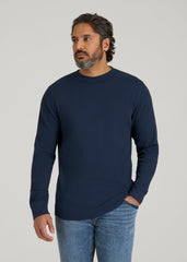 American Tall Online | Double Honeycomb Thermal Crewneck for Tall Men in True Navy