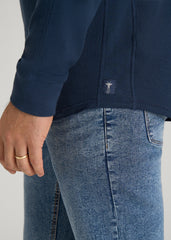 American Tall Online | Double Honeycomb Thermal Crewneck for Tall Men in True Navy