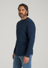 American Tall Online | Double Honeycomb Thermal Crewneck for Tall Men in True Navy